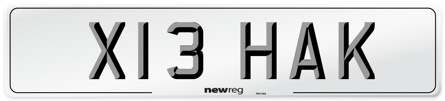 X13 HAK Number Plate from New Reg